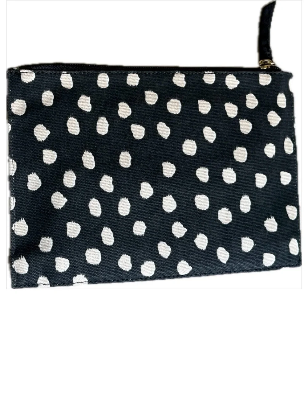 kate spade Black & White Polka Dot Zip Cosmetic Pouch
